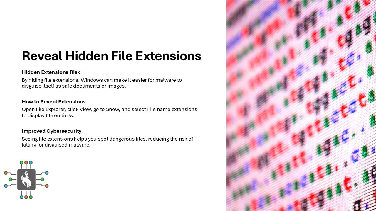 How to reveal hidden file extensions in Windows for better security