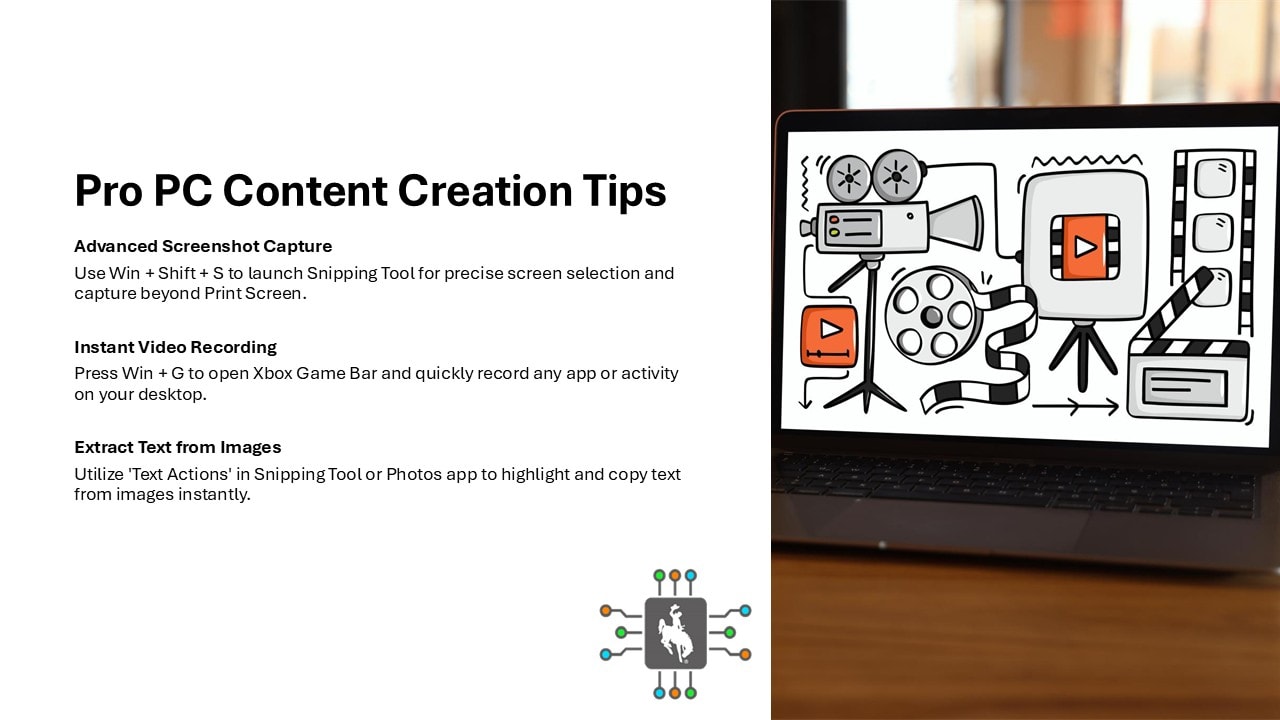 Pro PC content creation tips: Snipping Tool, Xbox Game Bar, text extraction from images