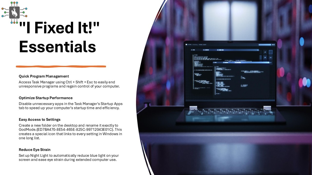 Windows troubleshooting essentials for programs, startup performance, settings, and night light